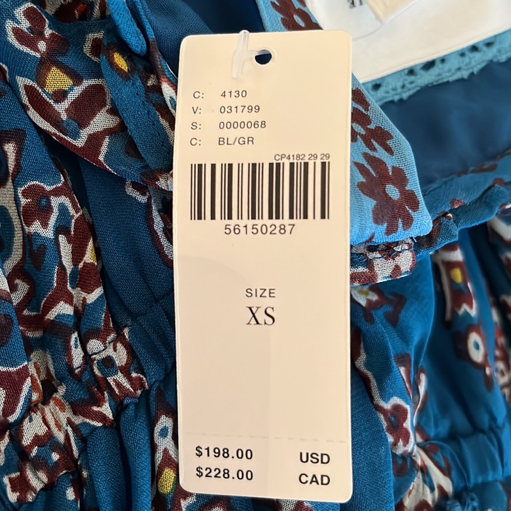 Anthropologie Sasha Ruffled Boho Print Dress NWT XS - Picture 14 of 14